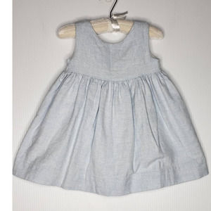 Papo d'Anjo Girls Portugal 2 Light Baby Blue Flannel Sleeveless Fit Flare Dress